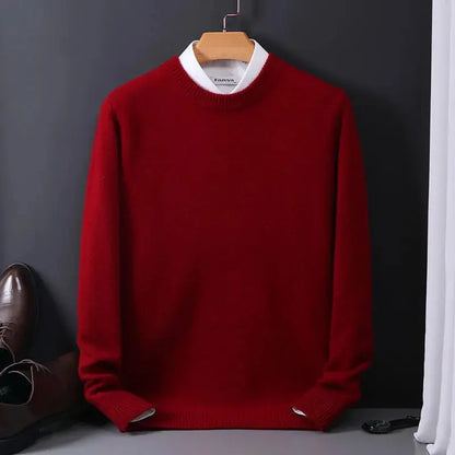 Richard Pull Homme Col Rond – Bleu Ciel Élégant & Confortable en Cachemire Laine Mélangée