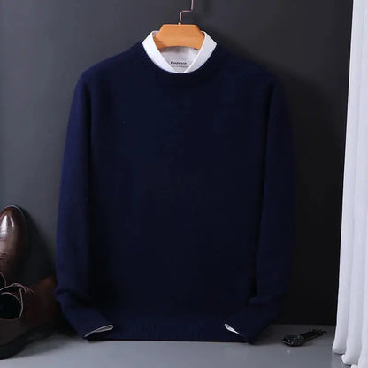 Daniel Pull Homme Col Rond – Bleu Ciel, Confort Doux & Élégant en Cachemire Laine Mélangée