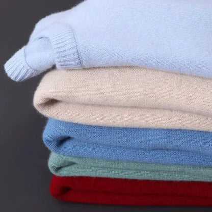 Richard Pull Homme Col Rond – Bleu Ciel Élégant & Confortable en Cachemire Laine Mélangée