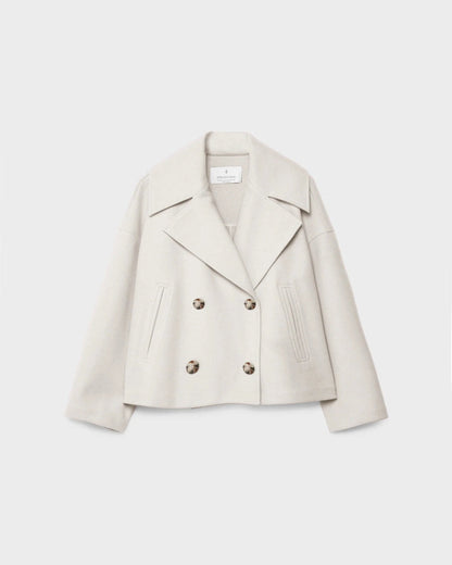 Vanessa Veste Femme – Veste Courte Croisée en Laine Élégante & Chaude pour l’Hiver