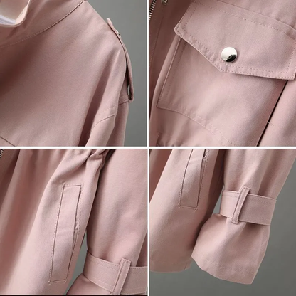 Julie Femme Imperméable Coton Ciré – Manteau Étanche Élégant & Léger pour Mi-Saison