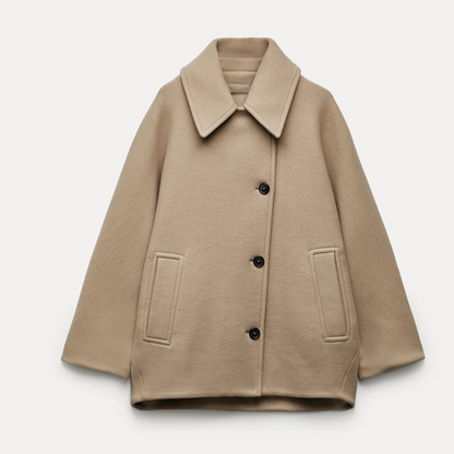 Amélie Femme Manteau Oversize – Élégant Manteau en Laine Doux & Tendance pour Hiver