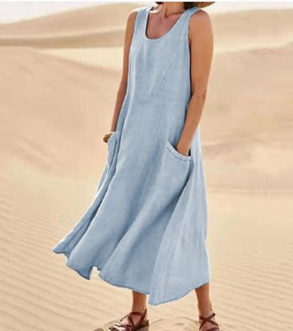 Elise Robe Coton Femme – Douce, Respirante & Poches Pratiques pour Confort Quotidien