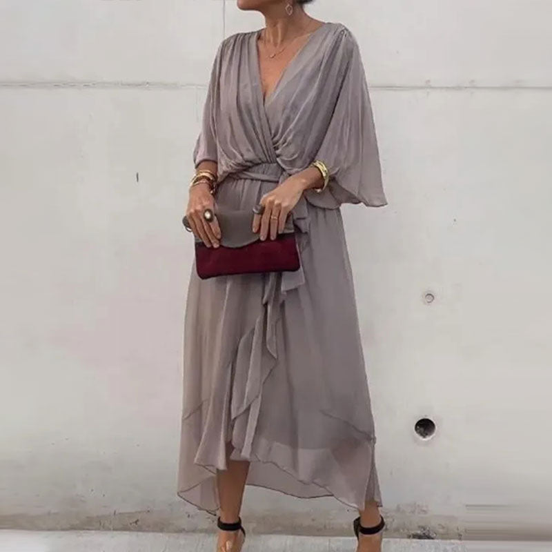 Robe Portefeuille Femme Aceline – Décolleté en V Profond et Ceinture à la Taille pour une Coupe Élégante et Flatteuse