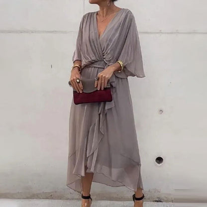 Robe Portefeuille Femme Aceline – Décolleté en V Profond et Ceinture à la Taille pour une Coupe Élégante et Flatteuse