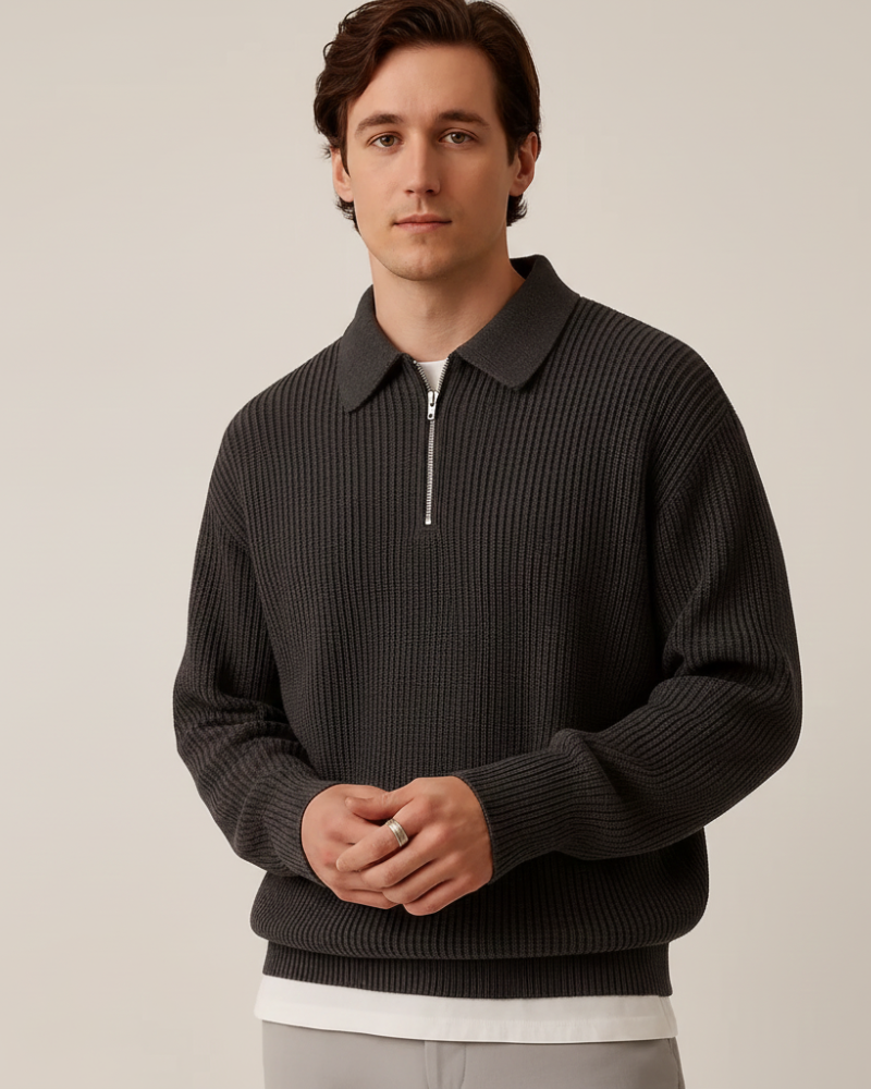 Giovanni Zip Sweater for Men Old Money – Elegant & Comfortable for Fall and Winter