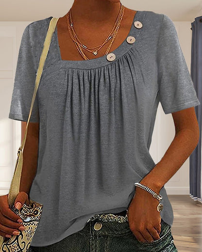 T-shirt Femme Macey – T-shirt Confortable en Coton avec Col Rond & Manches Courtes