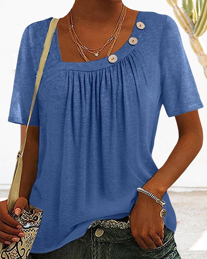 T-shirt Femme Macey – T-shirt Confortable en Coton avec Col Rond & Manches Courtes