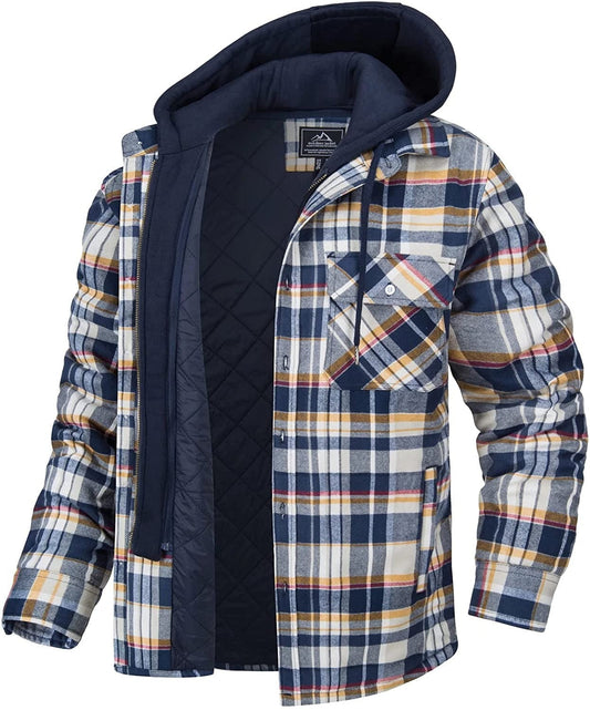Jared Veste à Carreaux Homme – Doublure Chaude & Capuche pour un Look Tendance de Printemps