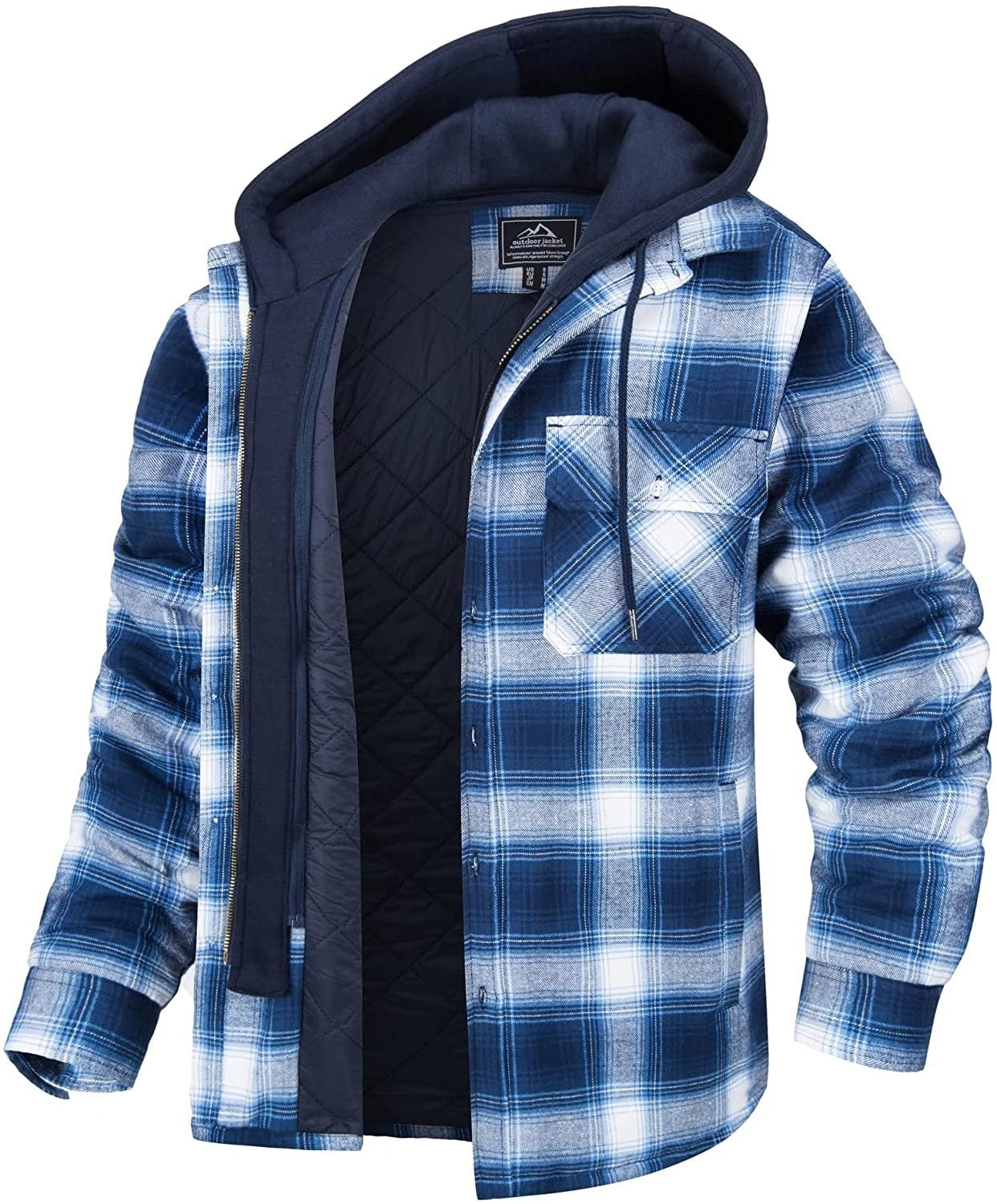 Jared Veste à Carreaux Homme – Doublure Chaude & Capuche pour un Look Tendance de Printemps