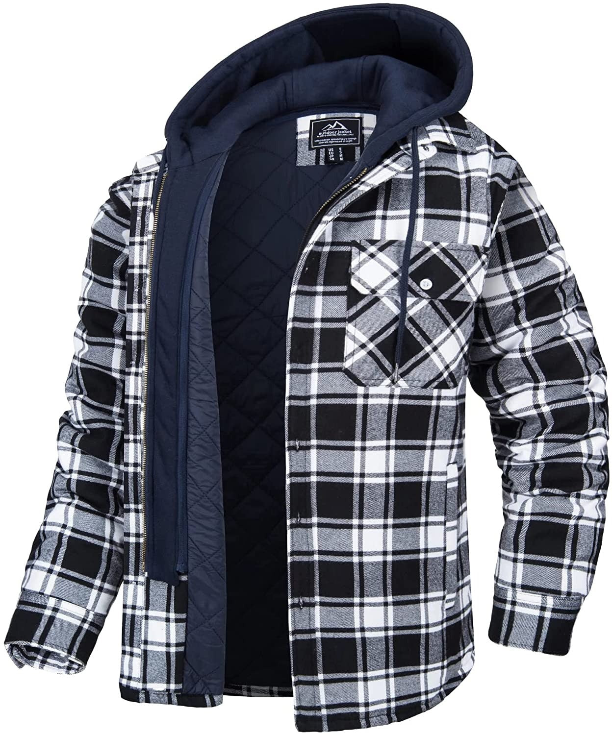Jared Veste à Carreaux Homme – Doublure Chaude & Capuche pour un Look Tendance de Printemps